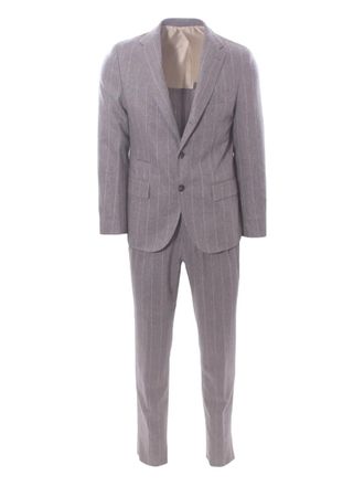 Eleventy pinstripe pleated suit - Grey