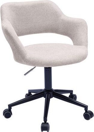 Miliboo Miliboo - Silla de oficina con ruedas de diseño en tela de terciopelo beige y metal negro jessy