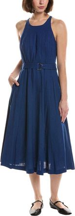 DKNY Belted Linen-Blend Dress