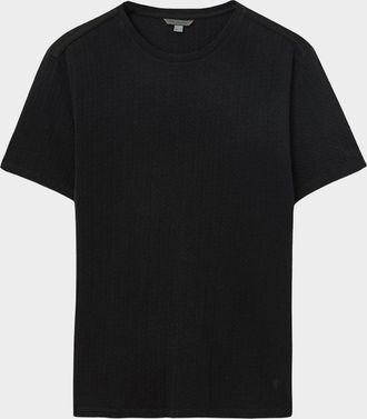 John Varvatos Mens Brasse Chain-Stitch Crewneck T-Shirt