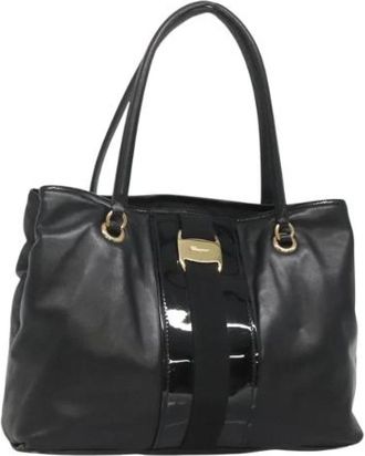 Ferragamo Tweedehands leren handtassen - Dames - Vintage Handtas - Zwart - ONE Size - Leer - Vintage