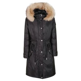 Moncler Moustique Lange Dons Parka - Dames - Mantels - Zwart - Maat: XS