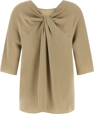 Max Mara Womens Beige Silk Blouse