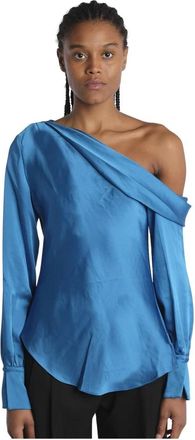 SIMKHAI Alice Top - Dames - Blouses - Blauw - XS - Polyester - Overhemden