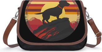 Generic Dachshund Vintage Crossbody Bags for Women Shoulder Messenger Bag Purse Handbags