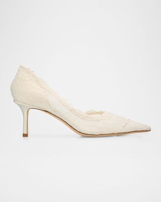 Jimmy Choo London 65mm Faiz Floral Lace d & apos;Orsay Pumps