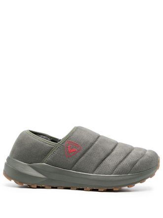 Rossignol Chalet Acinus Leaf quilted slippers - unisex - Rubber/Artificial Fur/Polyurethane - 39 - Green