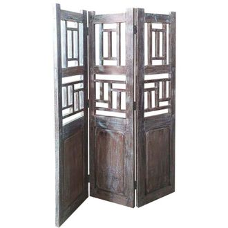 Wanderlust Deco Biombo De Madera Marr&oacute;n 114x3x176