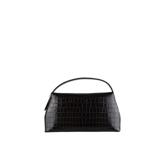 Toteme T-Lock Croco-Embossed Top Handle - Dames - Tassen - Bruin - Maat: ONE Size Leer