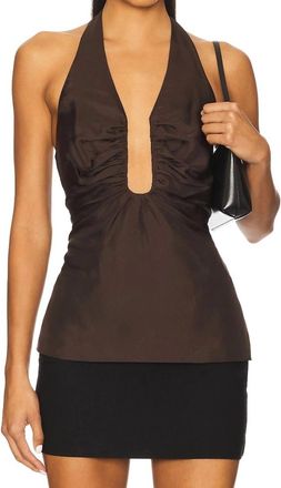 Misha Collection Alusia Silk Top In Choclate
