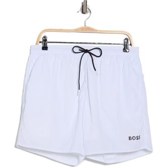 BOSS Lee Swim Trunks in White at Nordstrom Rack, Size Xx-Large