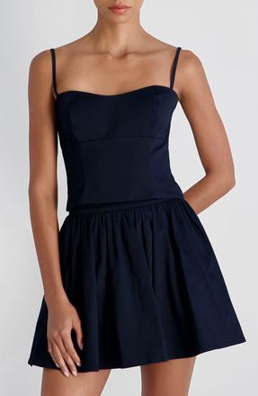 French Connection Stretch Cotton Sateen Camisole in 30-Marine at Nordstrom, Size 12