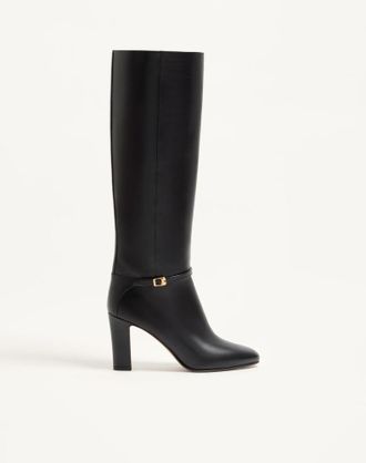 Valentino Garavani Stivale Pattie In Vitello 100Mm Donna NERO 36.5