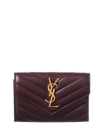 Saint Laurent Small Matelasse Leather Envelope Wallet