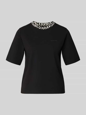 Marc Cain T-Shirt mit Rundhalsausschnitt in Black, Größe 34