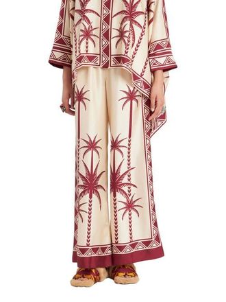 La DoubleJ Palazzo Pants Plac&eacute;e Date Palms Ivory in Date Palms Plac&eacute;e Ivory at Nordstrom, Size X-Small