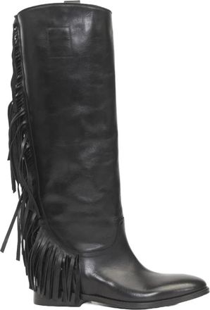 Strategia Zwarte Laarzen met Franjes - Dames - Cowboylaarzen - Zwart - 41 EU - Schoenen