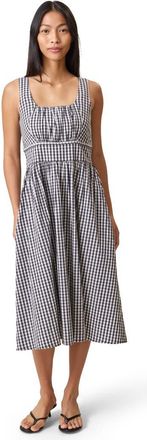 Kindred Bravely Gracie Poplin Nursing Midi Dress in Black & White Gingham at Nordstrom, Size X-Large