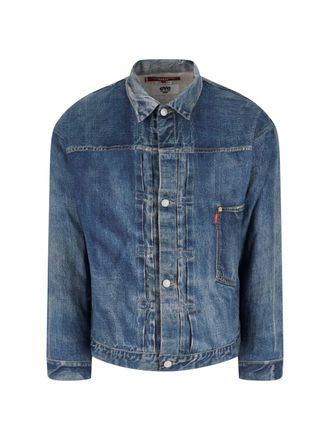 Junya Watanabe Blue Classic Collar Worn Denim Jacket