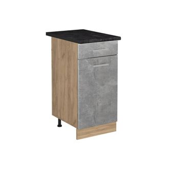 Vicco Mueble Bajo De Cocina R-line, Hormig&oacute;n/roble Dorado, 40 Cm Encimera Antracita, Vicco