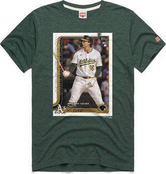Homage Mens Homage Nick Kurtz Green Athletics Topps Baseball Card Tri-Blend T-Shirt at Nordstrom, Size Xx-Large