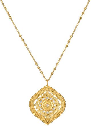 Satya Jewelry Awaken Awareness Lotus White Topaz Necklace