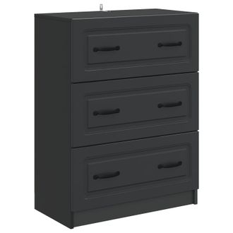 vidaXL Cajonera 66 X 34,5 X 87 Cm Madera De Ingenier&iacute;a Negro Vidaxl