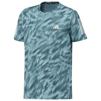 adidas Own The Run Allover Print T-Shirt Laufshirt f&uuml;r Herren | t&uuml;rkis