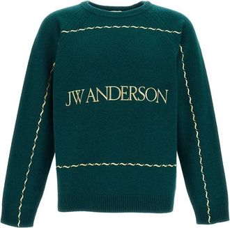 J.W.Anderson Logo-embroidered Wavy-stitch Sweater