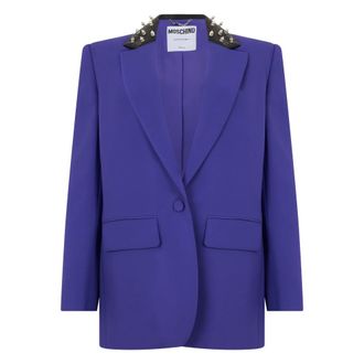 Moschino Straight-cut Blazer - female - Moschino - Blazers - Purple - S - Jackets
