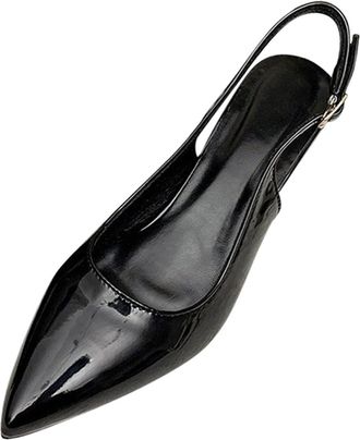 Generic Slingback Pumps Womens Leather High Heels Pointed Toe Dress Shoes Stiletto Sling Pumps Festive Elegant Evening Shoes Wedding Shoes Commuter Business S