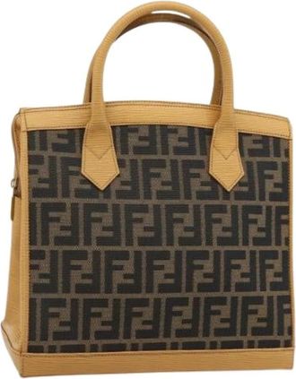 Fendi Pre-owned Vintage Zucca Canvas Tote - Dames - Vintage Shopper - Bruin - ONE Size - Leer - Vintage