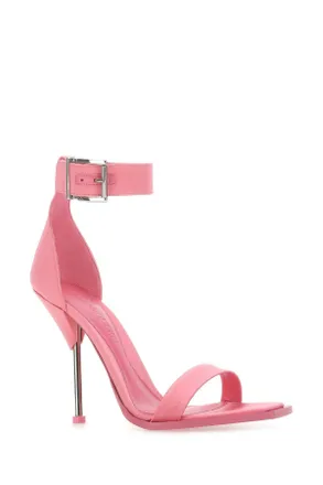 Alexander McQueen Womens Pink Satin Sandals 5482 Sandali