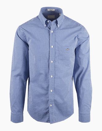 GANT Mens GANT CLASSIC POPLIN GINGHAM SHIRT COLLEGE BLUE - Size: 42