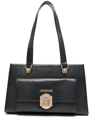 Love Moschino logo lettering tote bag - women - Recycled Polyurethane - OS - Black