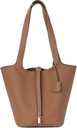 Tiffany & Fred Pebbled Leather Bucket Tote