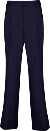 Casablanca Marineblauwe Wollen Getailleerde Plooirok - Heren - Wijde Broeken - Blauw - L - Wol - Broeken