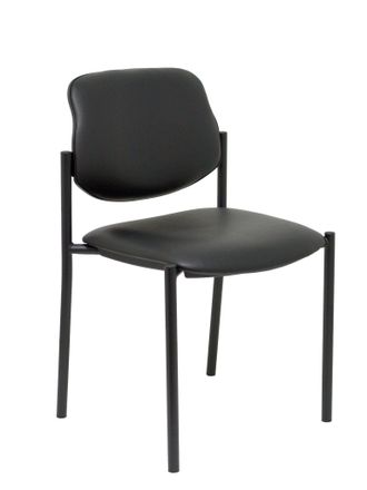 Piqueras y Crespo Silla Fija Styl Similpiel Negro Chasis Negro