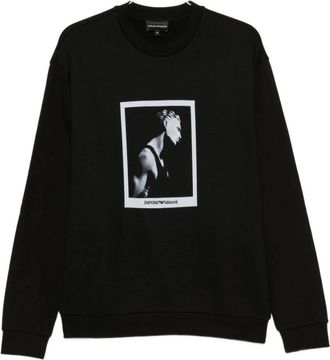 Emporio Armani Heren, Sweatshirts & Hoodies, Zwart, Maat: S Katoen