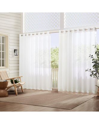 Elrene Carmen Sheer Extra Wide Indoor/Outdoor Sheer Window Curtain