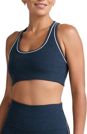 Beyond Yoga Space Dye Racerback Sports Bra in Nocturnal Navy at Nordstrom, Size X-Large