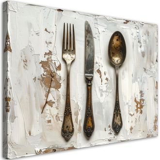 Feeby Cuadro En Lienzo, Cuberter&iacute;a Shabby Chic, 120x80