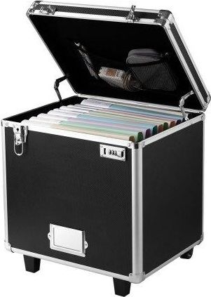 OEM Caja Organizadora De Archivos Con Ruedas, Tama&ntilde;o Interno 396,2 X 320 X 381 Mm, Estuche Port&aacute;til Para Documentos Con Cerradura Y Asa Telesc&oacute;pica, Para 