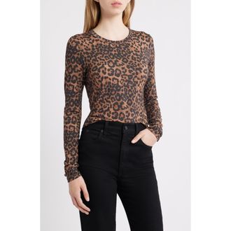 Rag & Bone Luca Print Long Sleeve Top in Leopard at Nordstrom Rack, Size Small