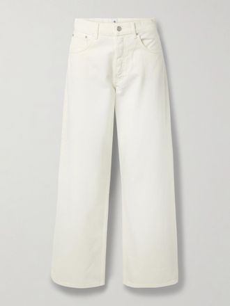 Anine Bing Jeans A Gamba Dritta E Vita Alta In Denim Riciclato Manon - Ecru