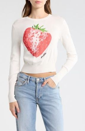 Desigual Strawberry Knit Sweater in White at Nordstrom Rack, Size X-Large
