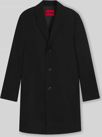 HUGO BOSS Regular Fit Mantel aus Woll-Mix Modell MALTE in Black, Gr&ouml;&szlig;e 52