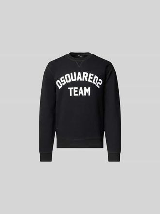 Dsquared2 Sweatshirt mit gerippten Abschl&uuml;ssen in Black, Gr&ouml;&szlig;e XL