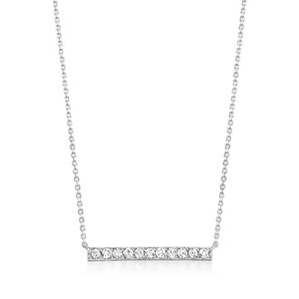 Ross-Simons Diamond Bar Necklace in Sterling Silver