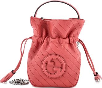 Gucci Blondie NM Diagonal Quilted Leather Mini bucket bag - Rosa